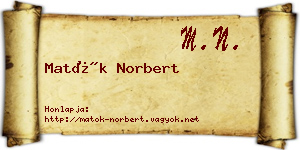 Matók Norbert névjegykártya